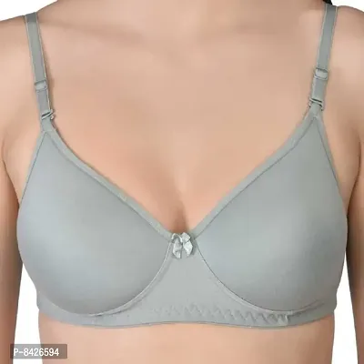 Saklana Women's Cotton Lightly Padded Non-Wired T-Shirt Bra Combo Pack of 3-thumb3