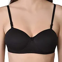 Saklana Women's Cotton Lightly Padded Non-Wired T-Shirt Bra Combo Pack of 3-thumb3