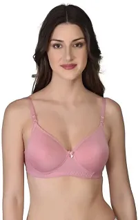 Saklana Women's Cotton Lightly Padded Non-Wired T-Shirt Bra Combo Pack of 3-thumb3