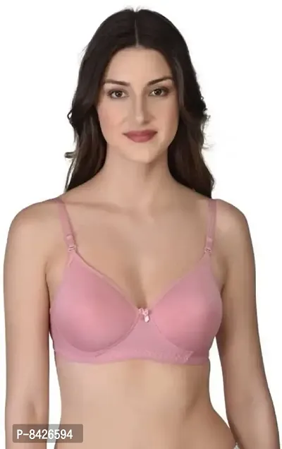 Saklana Women's Cotton Lightly Padded Non-Wired T-Shirt Bra Combo Pack of 3-thumb4