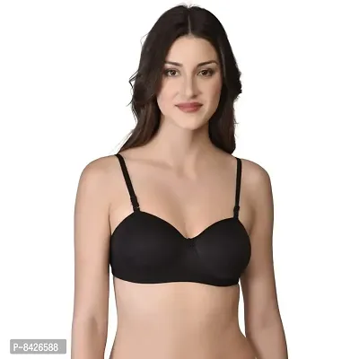 Saklana Women's Cotton Lightly Padded Non-Wired T-Shirt Bra Combo Pack of 3-thumb5