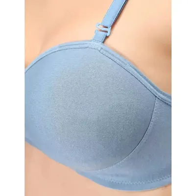 Buy Saklana Women's Cotton Lightly Padded Non-Wired T-Shirt Bra Combo Pack  of 3 - Lowest price in India