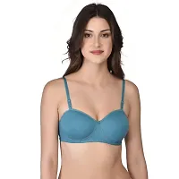 Saklana Women's Cotton Lightly Padded Non-Wired T-Shirt Bra Combo Pack of 3-thumb1