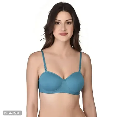 Saklana Women's Cotton Lightly Padded Non-Wired T-Shirt Bra Combo Pack of 3-thumb2