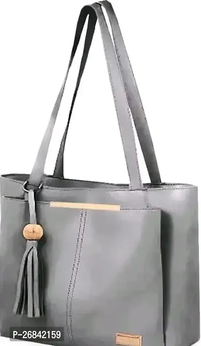 Stylish Grey Synthetic  Handbags For Women-thumb0