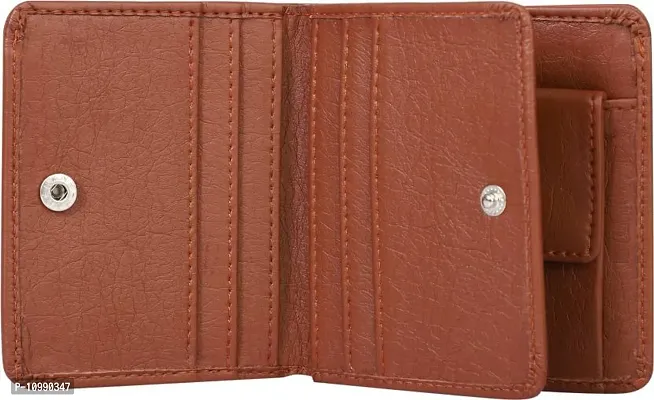 Designer Brown Artificial Leather Self Design Two Fold Wallet For Men-thumb0