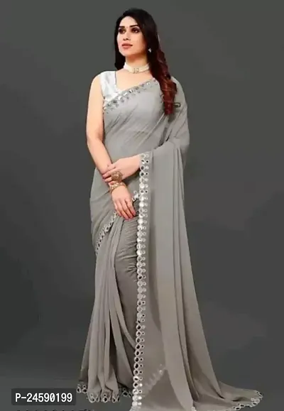 Fancy Cotton Saree With Blouse Piece For Women-thumb0