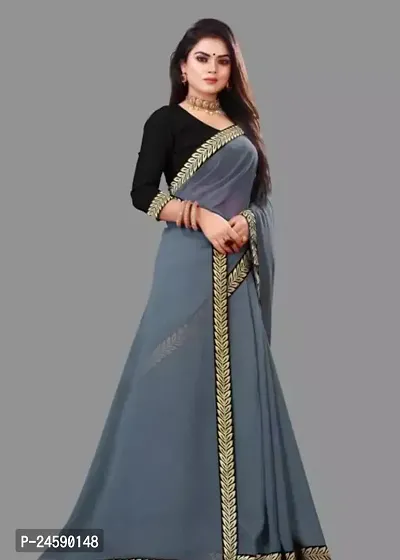 Fancy Cotton Saree With Blouse Piece For Women-thumb2