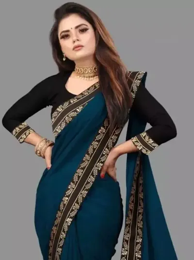 Must Have Georgette Saree with Blouse piece 