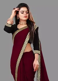 Fancy Cotton Saree With Blouse Piece For Women-thumb1