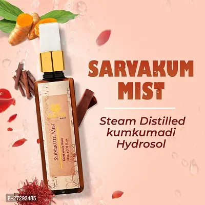 SARVA by Anadi Sarvakum Mist For Skin 100 ML | Steam Distilled Kumkumadi Hydrosol Toner Spary with Saffron For Dull Skin Dark Spots Naturally Rejuvenates Skin | Suitable For All Skin Tone-thumb5