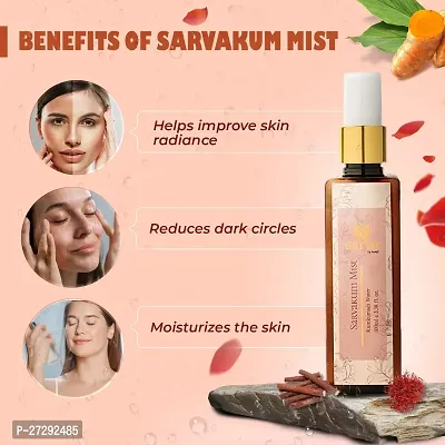 SARVA by Anadi Sarvakum Mist For Skin 100 ML | Steam Distilled Kumkumadi Hydrosol Toner Spary with Saffron For Dull Skin Dark Spots Naturally Rejuvenates Skin | Suitable For All Skin Tone-thumb4