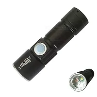 ZIGLY LED Torch USB Rechargeable Flashlight,3 Mode,Black-thumb1