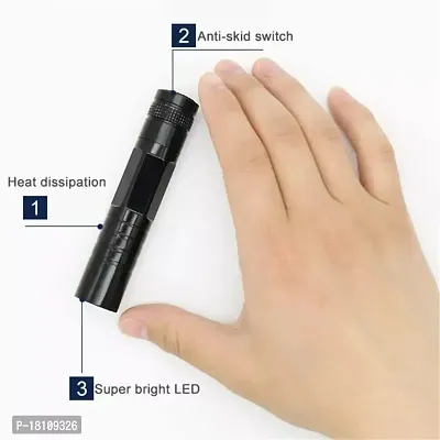 ZIGLY Mini Pocket LED Torch, Black-thumb3