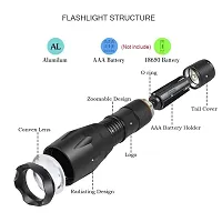 Linist LED Flashlight Torch, 5 Modes Tactical Flashlight, IPX5 Water Resistant, High Lumen, Zoomable Flashlight for Camping, Outdoor, Hiking, Emergency-thumb4