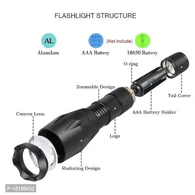 Linist LED Flashlight Torch, 5 Modes Tactical Flashlight, IPX5 Water Resistant, High Lumen, Zoomable Flashlight for Camping, Outdoor, Hiking, Emergency-thumb5