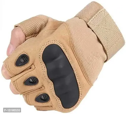 Linist Half Finger Gloves Cycling/Bike Gloves - Rubber Hard Knuckle Fingerless Gloves Joints Protect Glove for Outdoor Camping Hiking Car ATV Driving Riding Motorcycle ,Cycling-thumb0