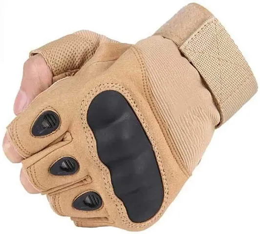 Linist Half Finger Gloves Cycling/Bike Gloves - Rubber Hard Knuckle Fingerless Gloves Joints Protect Glove for Outdoor Camping Hiking Car ATV Driving Riding Motorcycle ,Cycling