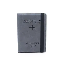 Linist Passport Holder Cover Wallet RFID Blocking PU Leather Travel Document Holder, Card Case Travel Accessories for Women Men (Grey)-thumb3
