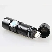 ZIGLY LED Torch USB Rechargeable Flashlight,3 Mode,Black-thumb2