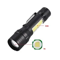 Linist Led Flashlight Rechargeable USB Torch Mini Light Super Bright Small Flashlight Handheld Portable Lamp with COB Side Light High Lumen Zoom-able,Black-thumb4