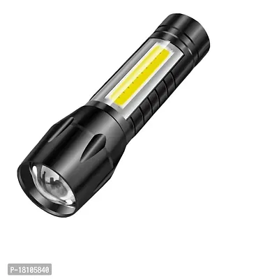 ZIGLY Mini Zoomable Rechargeable LED Flashlight (Black)-thumb0