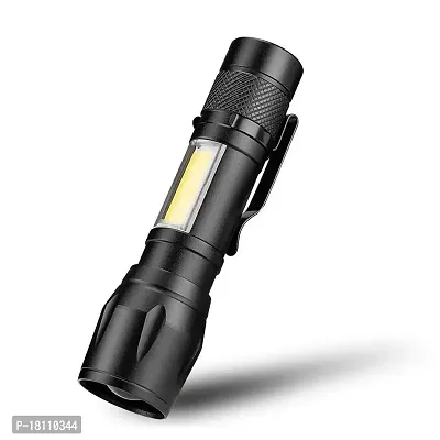ZIGLY Mini XPE+COB Dual Flashlight Torch,3 Mode,Black