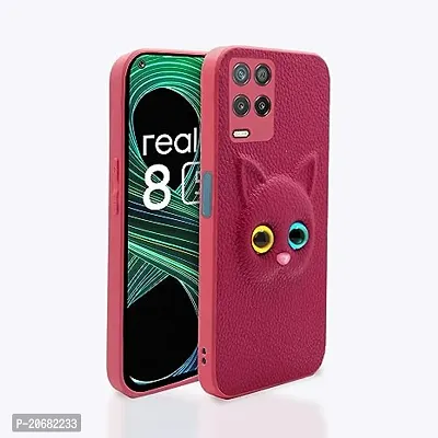 Trendy Red Faux Leather  Realme 8 5G/8s 5G/Narzo 30 5G Back Cover For Girls