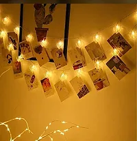 Brimming Basket LED Photo String Lights- 10 Photo Clips Battery Powered Fairy Lights, Home Decor Lights for Hanging Photos, Diwali Lights-thumb1