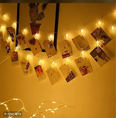 Brimming Basket LED Photo String Lights- 10 Photo Clips Battery Powered Fairy Lights, Home Decor Lights for Hanging Photos, Diwali Lights-thumb2