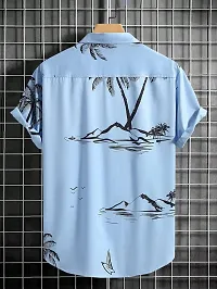 SMOWKLY Printed Shirt for Men || Tropical Print Shirt for Men || Casual Shirt for Men Baby Blue-thumb2