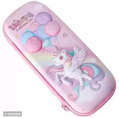 Roly Poly Unicorn 3D EVA Embossed Pencil Case, Pencil Pouch  Organizer for Kids Unicorn Pencil Pouch Art EVA Pencil Box - Pouch