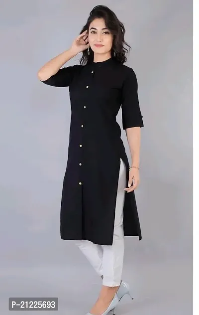 Stylish Black Cotton Kurta Bottom Set For Women-thumb0