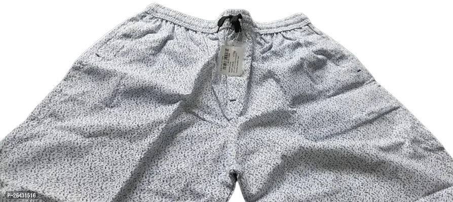 Stylish White Cotton Printed Regular Shorts For Men