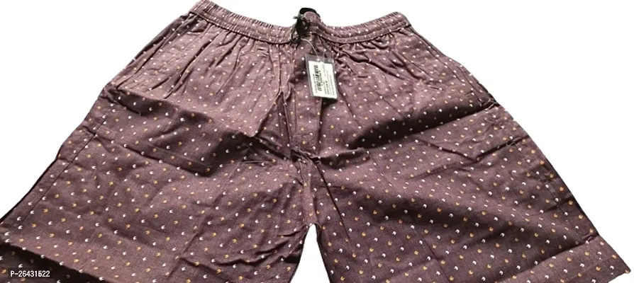 Stylish Brown Cotton Printed Regular Shorts For Men