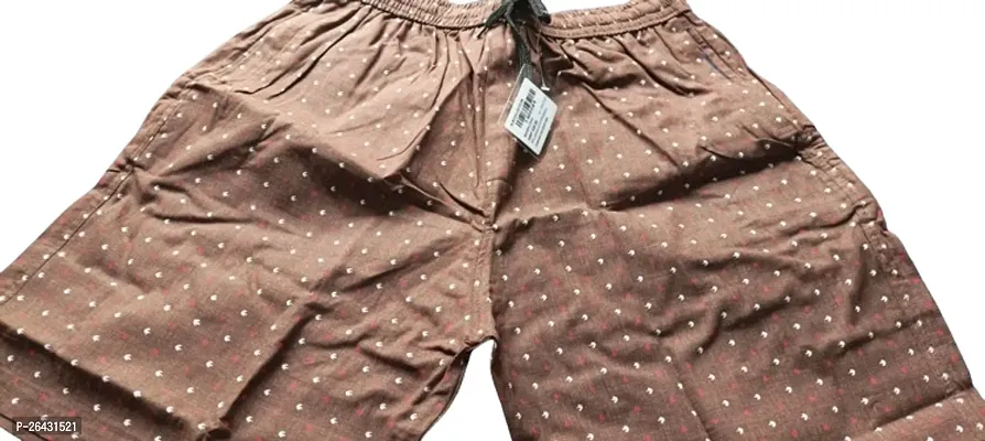 Stylish Brown Cotton Printed Regular Shorts For Men