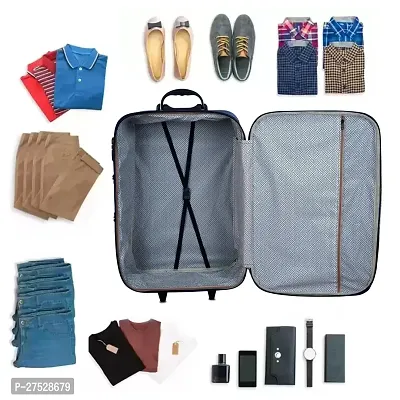 Trolley Bag (20inch) Polyester Check-In Soft Case Trolley Bag/Suitcase for Travel (Blue) Pack of 1-thumb3