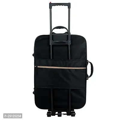 Combo Trolley Bag (20inch+24inch) Polyester Check In Soft Case Trolley / Bag Suitcase for Travel Black-thumb4