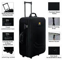 Combo Trolley Bag (20inch+24inch) Polyester Check In Soft Case Trolley / Bag Suitcase for Travel Black-thumb1