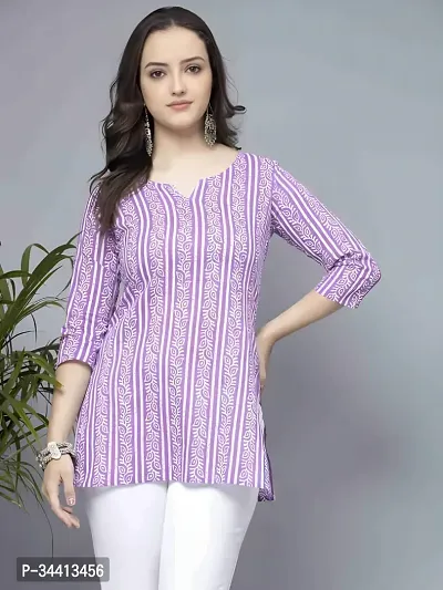 Trendy Printed Short Cotton Kurta-thumb0