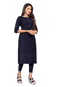 Womens Rayon Viscose Chikankari Kurti Colour Black-thumb2