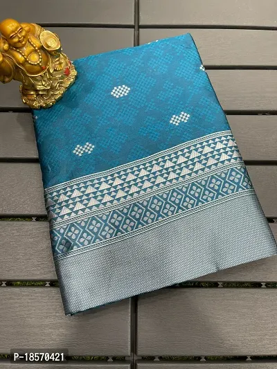 Classic Silk Blend Jacquard Saree with Blouse piece-thumb3