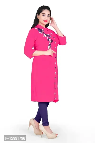 K Sam's Rayon Pink Straight Kurti (KS-2449)-thumb5