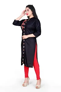 K Sam's Rayon Black Straight Kurti (KS-2450)-thumb4