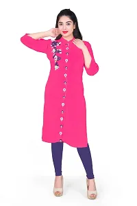 K Sam's Rayon Pink Straight Kurti (KS-2449)-thumb2