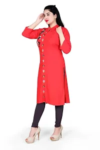 K Sam's Rayon Red Straight Kurti (KS-2448)-thumb4