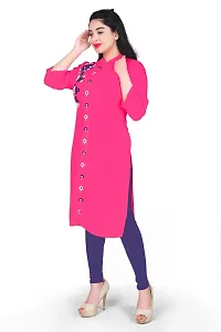 K Sam's Rayon Pink Straight Kurti (KS-2449)-thumb3