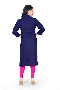 K Sam's Rayon Navy Blue Straight Kurti (KS-2447)-thumb1