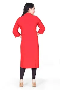 K Sam's Rayon Red Straight Kurti (KS-2448)-thumb1