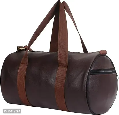 JaisBoy Bag Body Building Pu Leather Duffle Bag  Sports Bag for Boys  Girls for Fitness - Bag Black Color with Side Pocket Bag (Brown)-thumb4